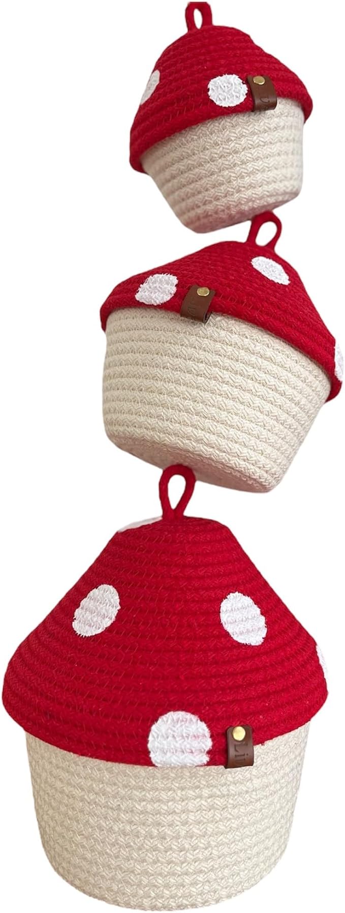 Handmade Mushroom Storage Set–Decorative,Functional Storage for Bathroom,Home Décor,Perfect Gift (3-Piece Handmade Mushroom Storage Set – Functional and Decorative Organization for Home and Bathroom)