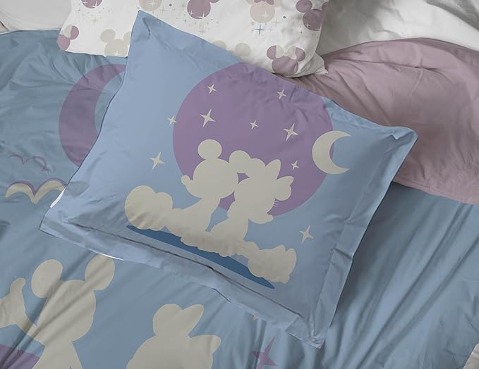 Disney Mickey Mouse & Minnie Mouse Twin Size Comforter Set - 5 Piece Bedding Includes Sheet Set & Pillow Covers - Super Soft Cozy Bedding