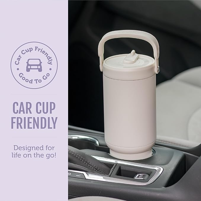 Ello Oasis Go+ 26oz Tumbler with Top Handle and Retracting Straw | Reusable Insulated Stainless Steel Cup, 100% Leakproof Water Bottle, 24 Hours Cold, Cup Holder Friendly For Travel | Orchid