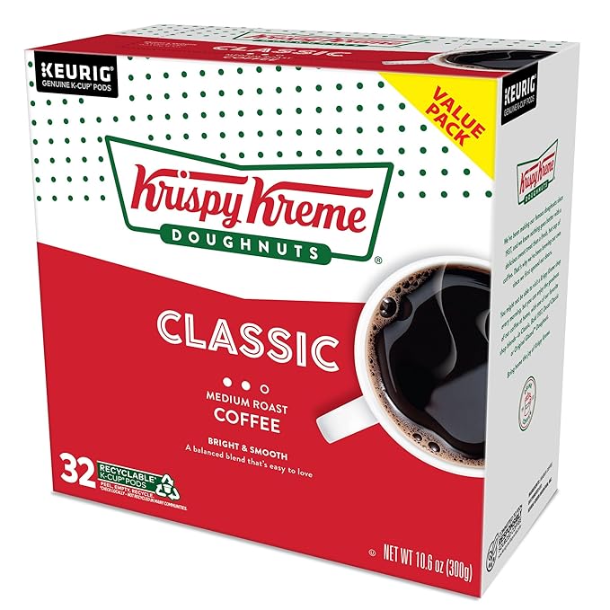 Krispy Kreme Classic, Single-Serve Keurig K-Cup Pods, Medium Roast Coffee, 32 Count