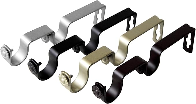 Rod Desyne 1" Double Wall Bracket (4 pcs), Satin Nickel