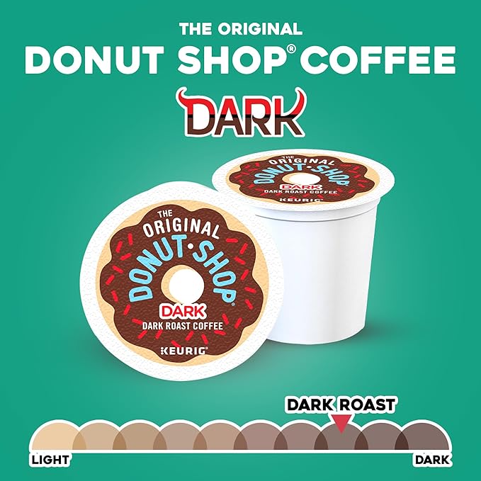 The Original Donut Shop Dark, Single-Serve Keurig K-Cup Pods, Dark Roast Coffee Pods, 96 Count