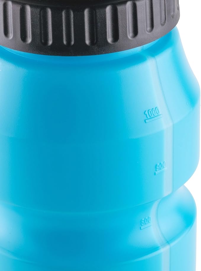 Cannon Sports 1 Liter Sports Water Bottle, BPA-Free, 34 Oz Capacity, Large Mouth, 2 lids (Straw and Squeeze), Great For Helmet Sports Such As Hockey, Lacrosse, Football, Boxing (Light Blue)