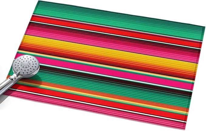 Area Rug 2x3ft, Vintage Mexican Stripes Abstract Washable Rugs for Living Room Bedroom, Native American Stripe Soft Non-Slip Area Rugs Rectangle Floor Carpet for Dining Room