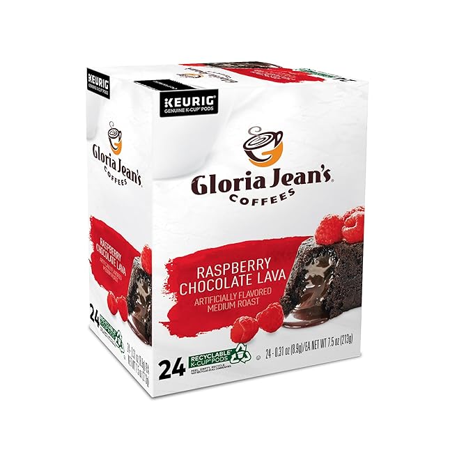 Gloria Jean's Raspberry Chocolate Lava Keurig Single-Serve K-Cup Pods, Medium Roast Coffee, 96 Count