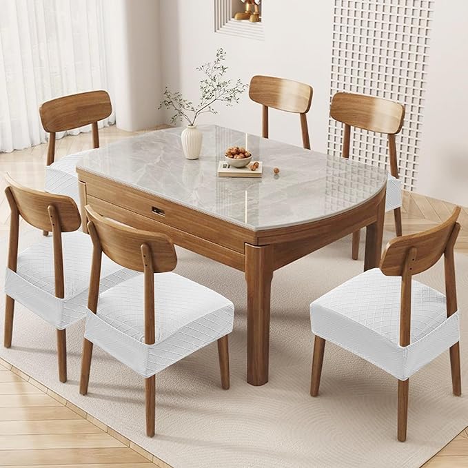 Genina Waterproof Seat Covers for Chairs Seat Covers for Dining Room Chair Slipcovers Kitchen Chair Covers Dining Chair Covers
