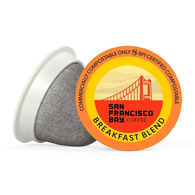 San Francisco Bay K-Cup Coffee Pods, Breakfast Blend (36 ct), Medium Roast, Commercially Compostable Single-Serve Coffee Pods
