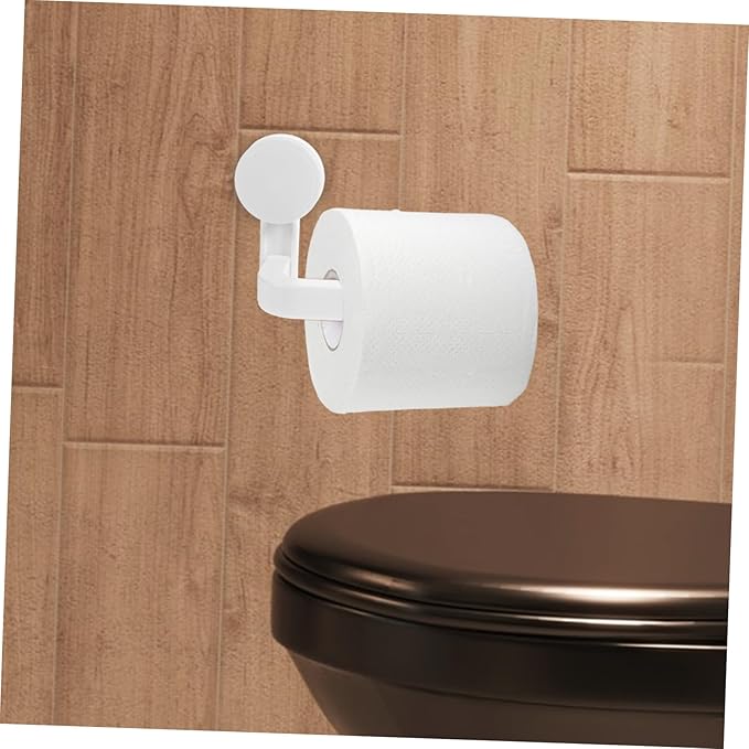 Unomor Modern Vacuum Suction Cup Toilet Tissue Holder Wall Mount Paper Roll Organizer No Drill No Tool Install Bathroom Kitchen Accessory