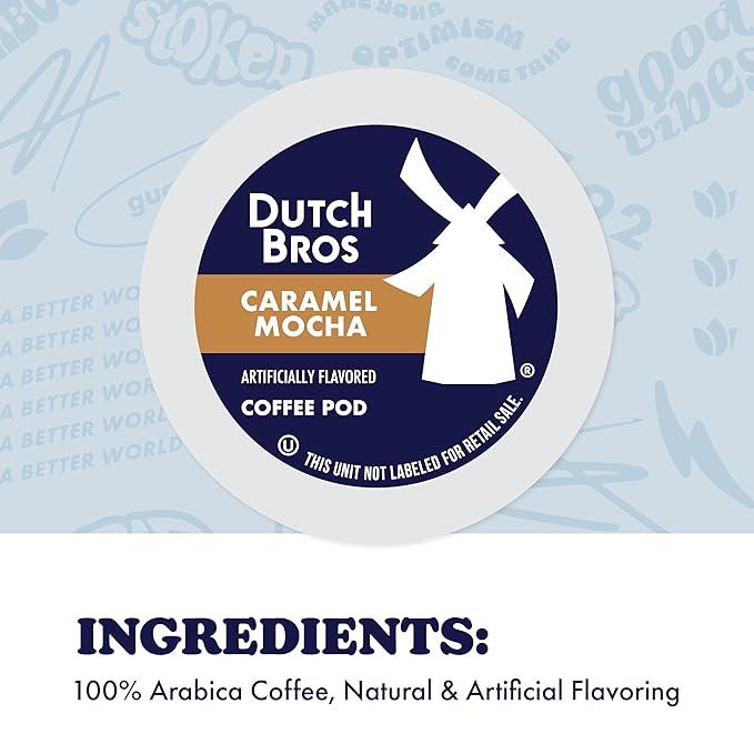 Dutch Bros Caramel Mocha Flavored Coffee inspired by Caramelizer®, 22 Count, Medium Roast, Single Serve Coffee Pods for Keurig K-Cup Brewers