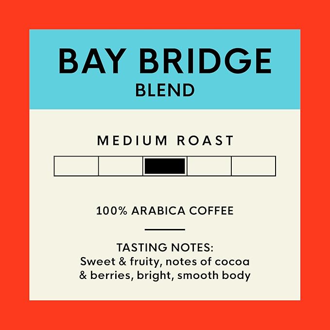 San Francisco Bay Ground Coffee, Bay Bridge Blend (28 oz Bag), Medium Roast Coffee