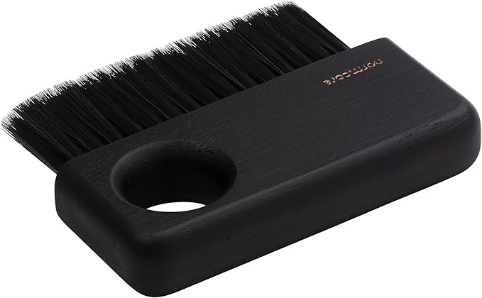 Normcore Coffee Cleaning Brush, Barista Bench Brush for Espresso Machine, Grinder, and Countertop, Compact Coffee Cleaning Tool for Home or Cafe Baristas, American Black Oak Wood Handle