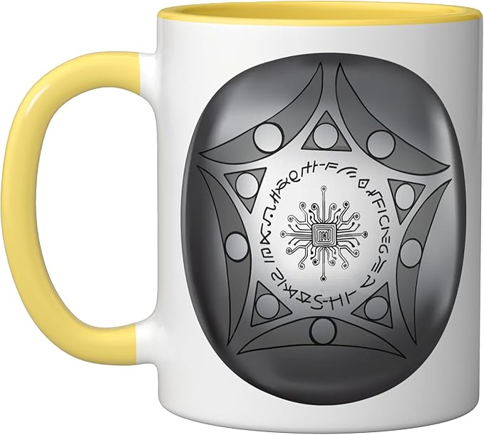 Buga Sphere Columbia UFO Ceramic Mug, Yellow/White