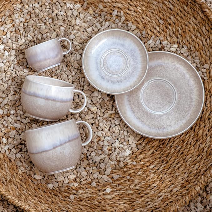 like. by Villeroy & Boch Perlemor Sand Saucer Espresso Cup (4.75x4.75x.75 inch)