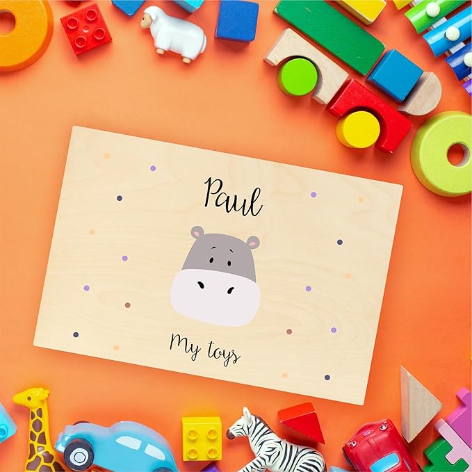 Creative Deco Personalized Wooden Storage Box Baby Memory Box | 11.8 x 7.87 x 5.51 in (+-0.5) | Hinged Lid Handle Engraving | Unpainted Gift Box | Rough UNSANDED Keepsake Souvenir Chest