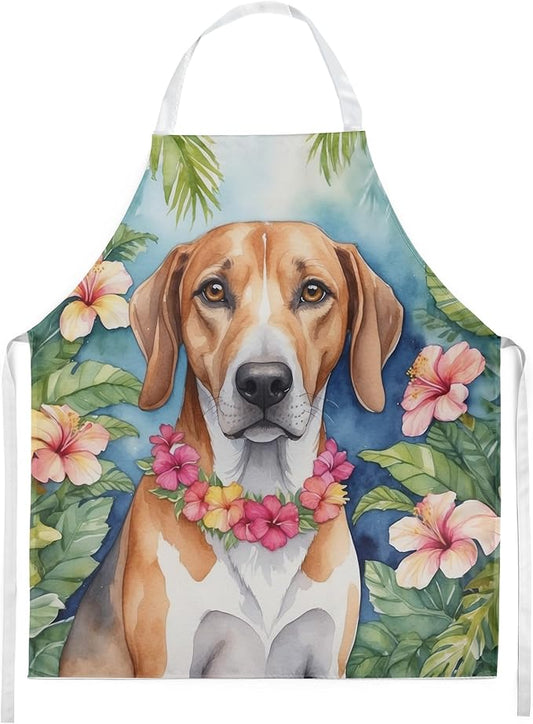 Caroline's Treasures American Foxhound Luau Apron Cooking Kitchen Server Baking Crafts Gardening for Adult Women Men, Unisex, Large, Multicolor