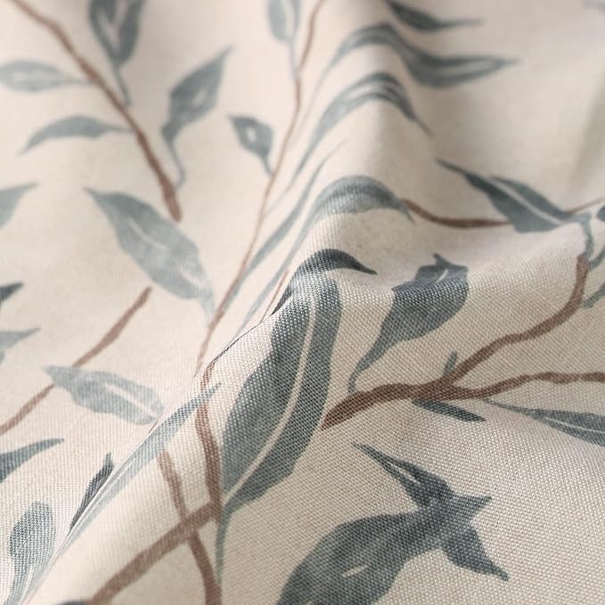 VOGOL Window Shade Curtain for Bathroom, Lovely Leaves Printed Pattern Curtain Tie Up Window Shade Rod Pocket Panel, 42 Inches Width by 63 Inches Length