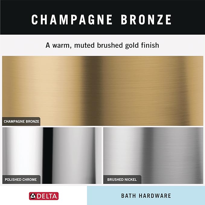 Delta Saylor 5-Piece Bathroom Set with 24 in. Towel Bar, 8 in. Hand Towel Holder, Toilet Paper Holder, Towel/Robe Hooks (2) | Champagne Bronze Gold Bathroom Accessories | Bathroom Hardware Set