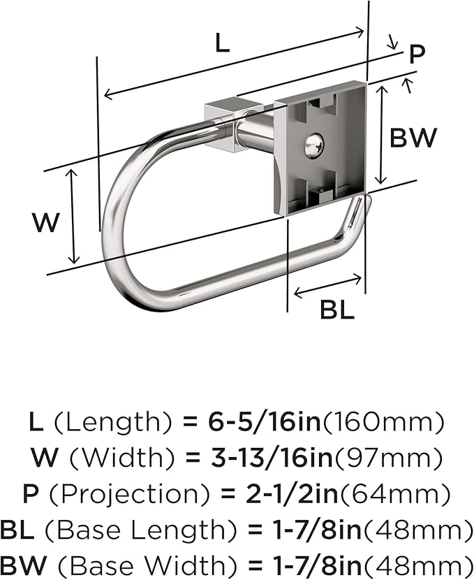 Amerock Appoint Polished Nickel Single Post Tissue Holder, BH36071PN