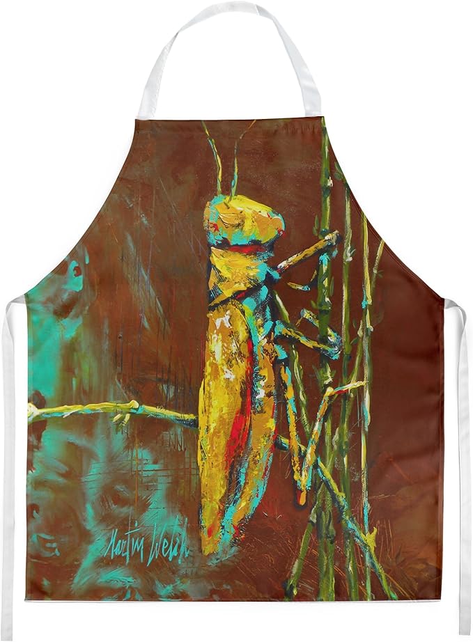 Caroline's Treasures Stuck on Boo Grasshopper Apron Cooking Kitchen Server Baking Crafts Gardening for Adult Women Men, Unisex, Large, Multicolor