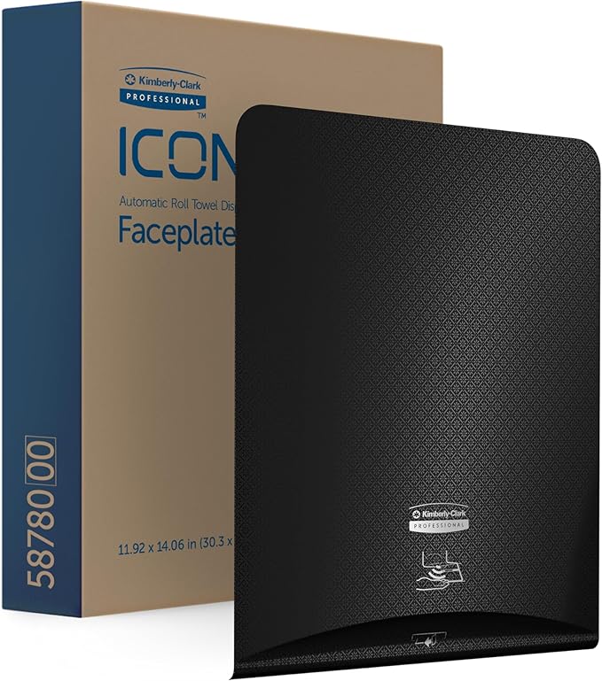 Kimberly-Clark Professional ICON Faceplate (58780), Black Mosaic Design, for Automatic Hard Roll Towel Dispensers (Qty 1)