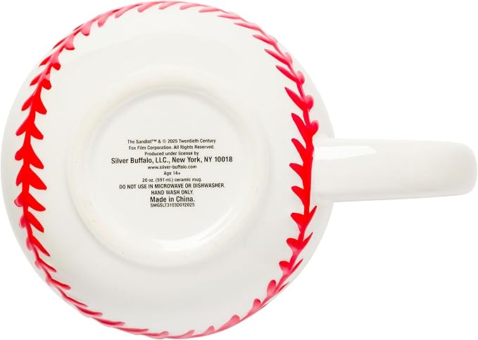 Silver Buffalo The Sandlot Baseball Ceramic 3D Sculpted Mug, 20 Ounces