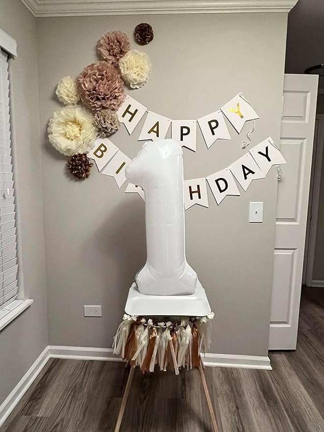 White 4 Balloon Number for 4th Birthday Decorations, 40 Inch Big Number Balloons for 4 14 40 Anniversaries Celebration Graduation Wedding