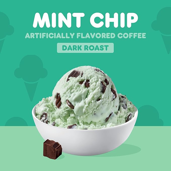 Dunkin’ Mint Chip Artificially Flavored Coffee, Ground Coffee, 11 Oz. Bag (Pack of 6)