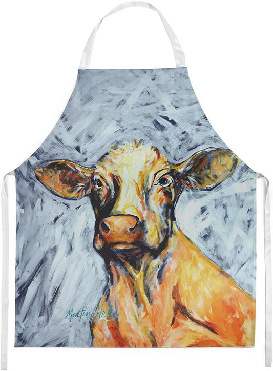 Caroline's Treasures Moo Cow Apron Cooking Kitchen Server Baking Crafts Gardening for Adult Women Men, Unisex, Large, Multicolor