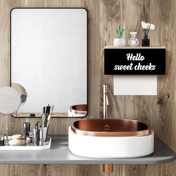 Patelai 2 Pcs Paper Towel Dispenser Wall Mount Wooden Bathroom Paper Towel Holder with Lid Commercial C-Fold, Z-Fold, Trifold Hand Tissue Holder Dispenser for Bathroom Kitchen Office Decor