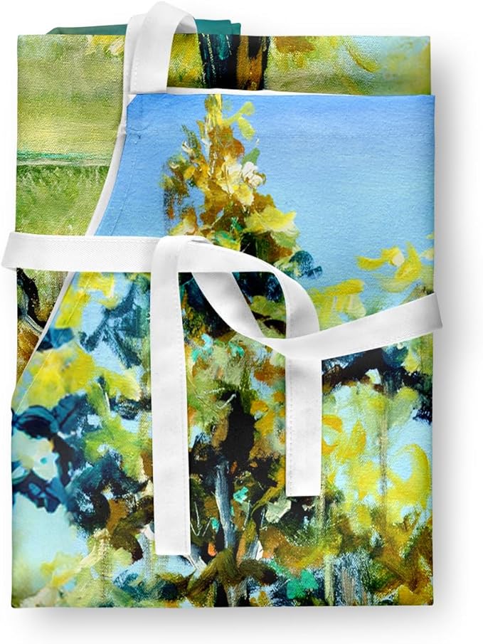 Caroline's Treasures Cypress Tree in the Bayou Blue Apron Cooking Kitchen Server Baking Crafts Gardening for Adult Women Men, Unisex, Large, Multicolor