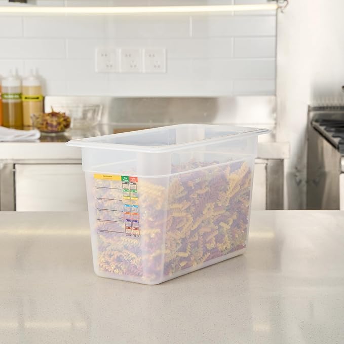 Restaurantware Food Storage Container 10 Pack of 12.7 x 6.8 x 7.8 Inches Plastic Stackable Storage Box White Reusable Label Container Dishwasher Safe For Restaurants And Kitchens