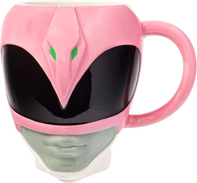 Silver Buffalo Power Rangers Pink Ranger Kimberly Hart 3D Sculpted Ceramic Mug, 20 Ounces