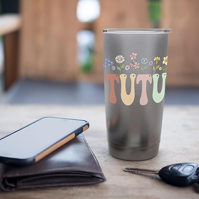 Tutu Gifts Women Wildflower Floral Design Tutu Stainless Steel Insulated Tumbler