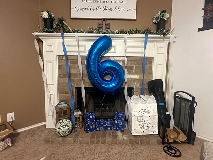 Dark Blue Number 6 Balloon Balloons, Happy Birthday Decoration for 6th, 40 Inch Six Number Balloons for 6, 16, 26, 60, 2026 Wedding Anniversaries Singles Party, 2026 New Years Eve Party