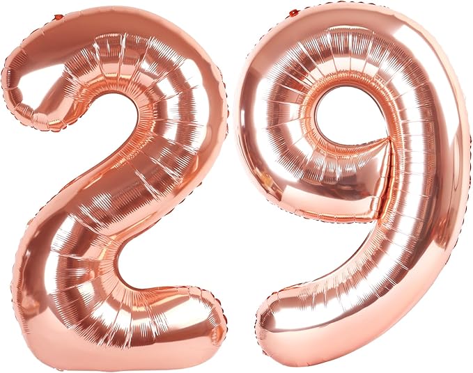 Number Balloons 40 Inch, Rose Gold 29 Balloon Numbers for Women Men 29th Birthday Party Supplies Anniversaries Graduation, Photo Prop Decoration