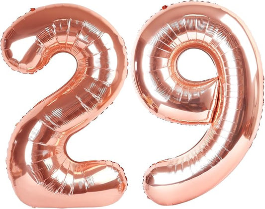 Number Balloons 40 Inch, Rose Gold 29 Balloon Numbers for Women Men 29th Birthday Party Supplies Anniversaries Graduation, Photo Prop Decoration