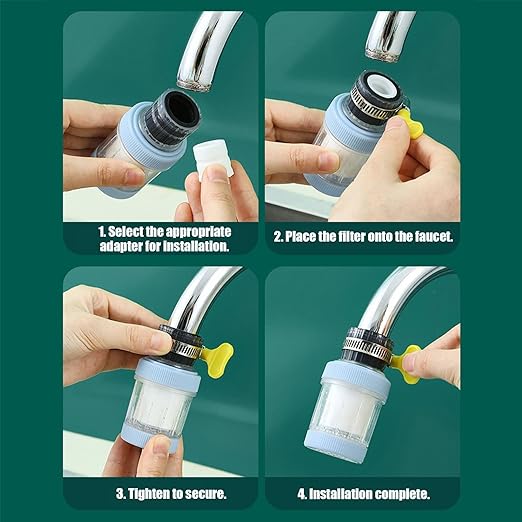 Faucet Filter, Filtration Softener, Bathroom Purifier with Firm Build, Kitchen Fixture with Solid Design, 3.23x1.77x1.77 inches Reliable Gear, Longtail Accessory for Office Sink Shower Home Apartment