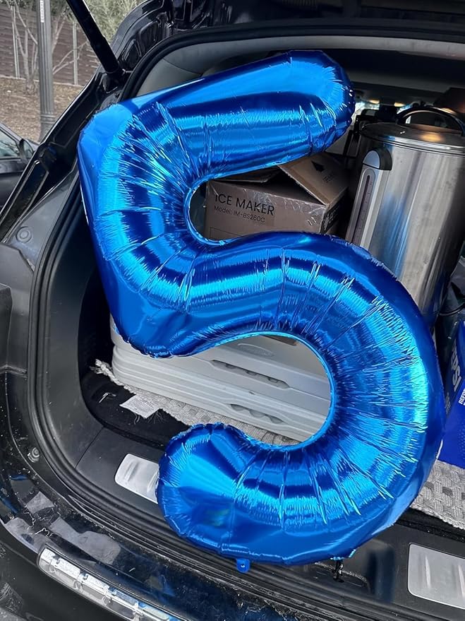 Balloons Number 5, Dark Blue Balloon Numbers for Girls Boys 40 Inch Happy Birthday Decorations for 5 15 25 2025 Graduation Wedding Anniversaries