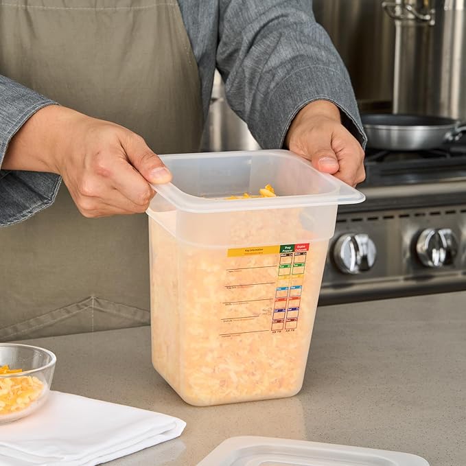 Restaurantware Food Storage Container 10 Pack of 6.8 x 6.2 x 7.8 Inches Plastic Stackable Storage Box White Reusable Label Container Dishwasher Safe For Restaurants And Kitchens