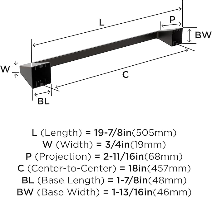 Amerock BH36003ORB | Oil Rubbed Bronze Towel Bar | 18 in (457 mm) Towel Rack | Blackrock | Bathroom Towel Holder | Bathroom Hardware | Bath Accessories