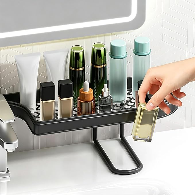 U Shape Faucet Storage Rack, Enhanced Usability Convenience, 11.5x12.8x59cm, Kitchen Sink Organizer, Sink Storage Rack, Space-Saving Design, For Kitchen Countertop Bathroom Dorm