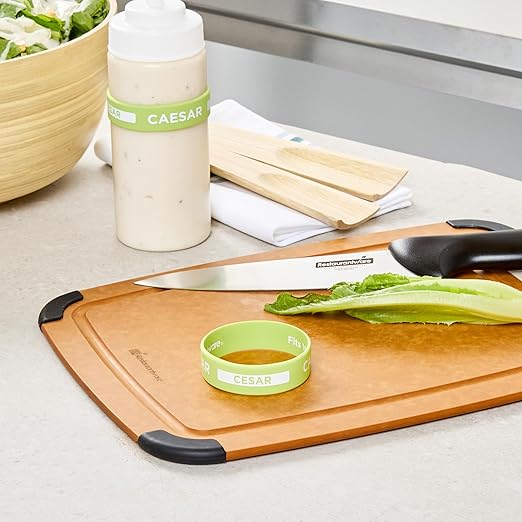Restaurantware Silicone Squeeze Bottle Band 10 Count 2.75 Inch Dishwasher Safe Condiment Identification Band, Caesar Green Non-Slip Label Band for Condiment Labeling at Restaurants, Food Trucks