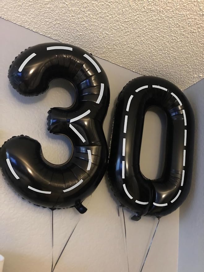 Number 6 Balloon 40 Inch, 6 7 Six Seven Birthday Decorations, 6th Birthday Balloon for Men Women, Line Black 16 60 61 65 Numbers Balloons Graduations Anniversary Supplies