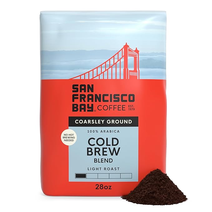 San Francisco Bay Ground Coffee, Cold Brew Blend (28 oz Bag), Coarse Ground, Medium Roast Coffee