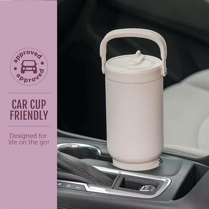 Ello Oasis Go+ 32oz Tumbler with Top Handle and Retracting Straw | Reusable Insulated Stainless Steel Cup, 100% Leakproof Water Bottle, 24 Hours Cold, Cup Holder Friendly For Travel | Wild Rasberry