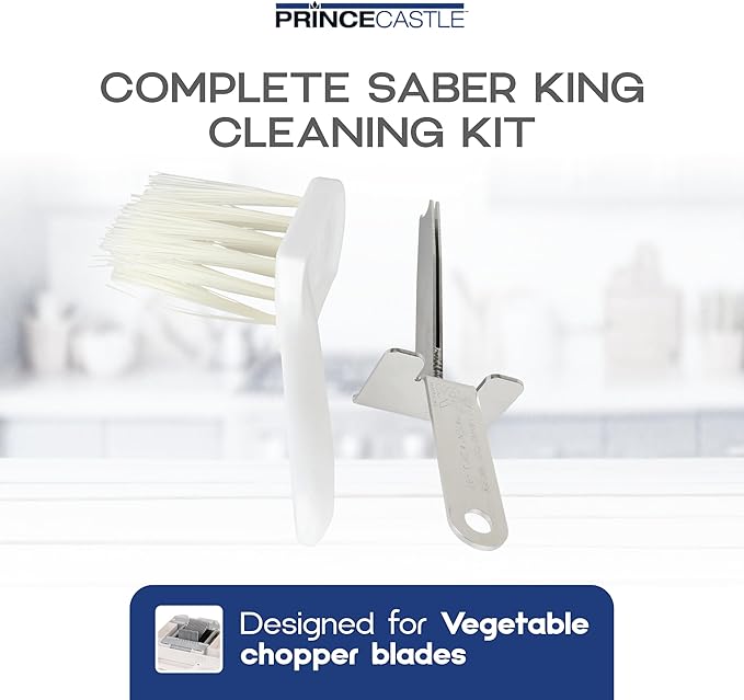 Prince Castle Saber King Cleaning Kit - White Brush - Parts Cleaning Brush for Vegetable Chopper Blade and Kitchen Chopper for Dicing Vegetables and More
