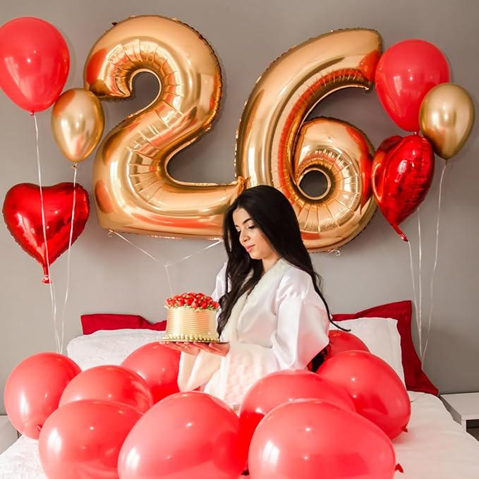 40 Inch 2026 Pack of 4 Gold Big Helium Foil Balloon Numbers Large Mylar Number for Christmas New Year's Eve Party Graduation Birthday