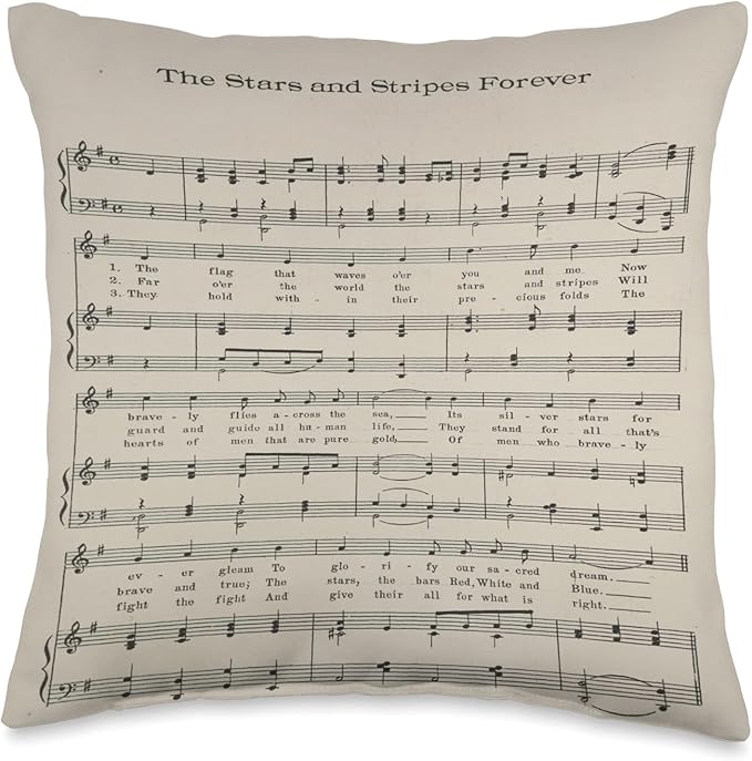 The Stars and Stripes Forever Sheet Music Notation Throw Pillow