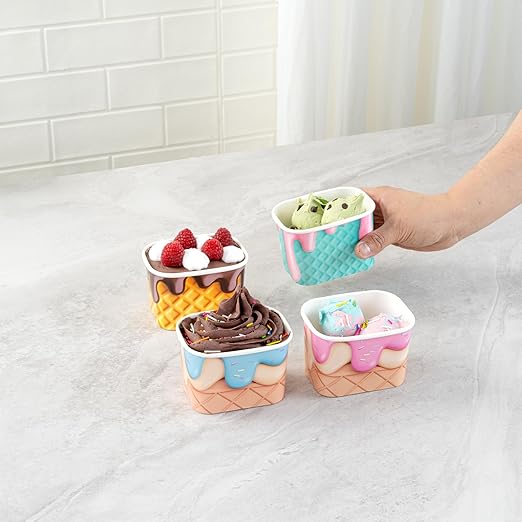 Coppetta 12 Ounce Dessert Cups, 200 Greaseproof Ice Cream Cups - Lids Sold Separately, For Hot And Cold Foods, Assorted Cone Paper Yogurt Bowls, Disposable, Sturdy - Restaurantware