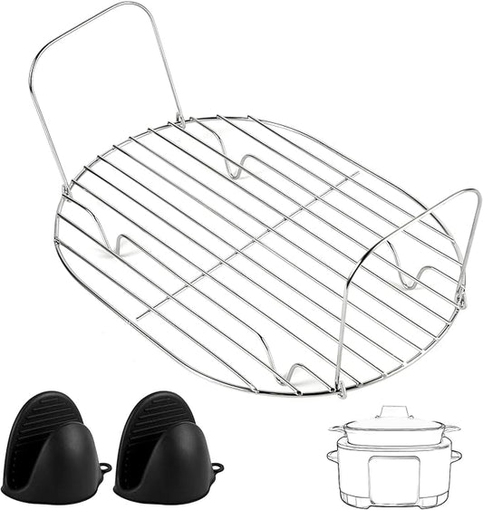 Steam and Roast Rack Compatible with Ninja Foodi Possible Cooker Pro 8.5 Qt MC1000 MC1001 MC1010 Series, Stainless Steel Possible Cooker Accessories for Slow Cooker Crock Pot